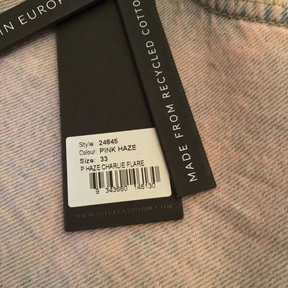 NWT Charlie High Waist Slim Flared Denim Jeans - Pink Haze - Picture 8 of 10